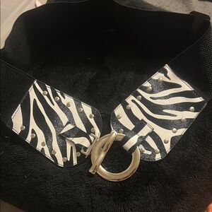 Zebra Print Black and White Belt